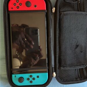 Vibrant Gaming Console with Protective Case